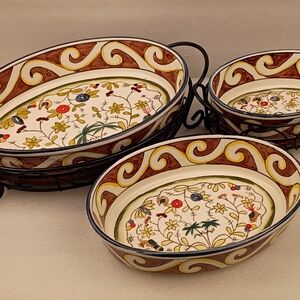 Decorative Floral Serveware Set